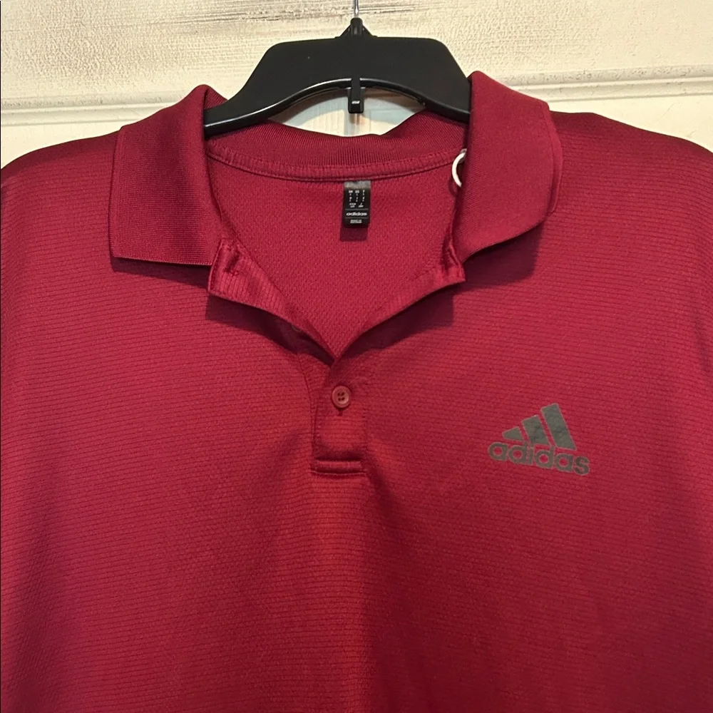 Adidas Performance Polo Shirt Size Large Burgundy